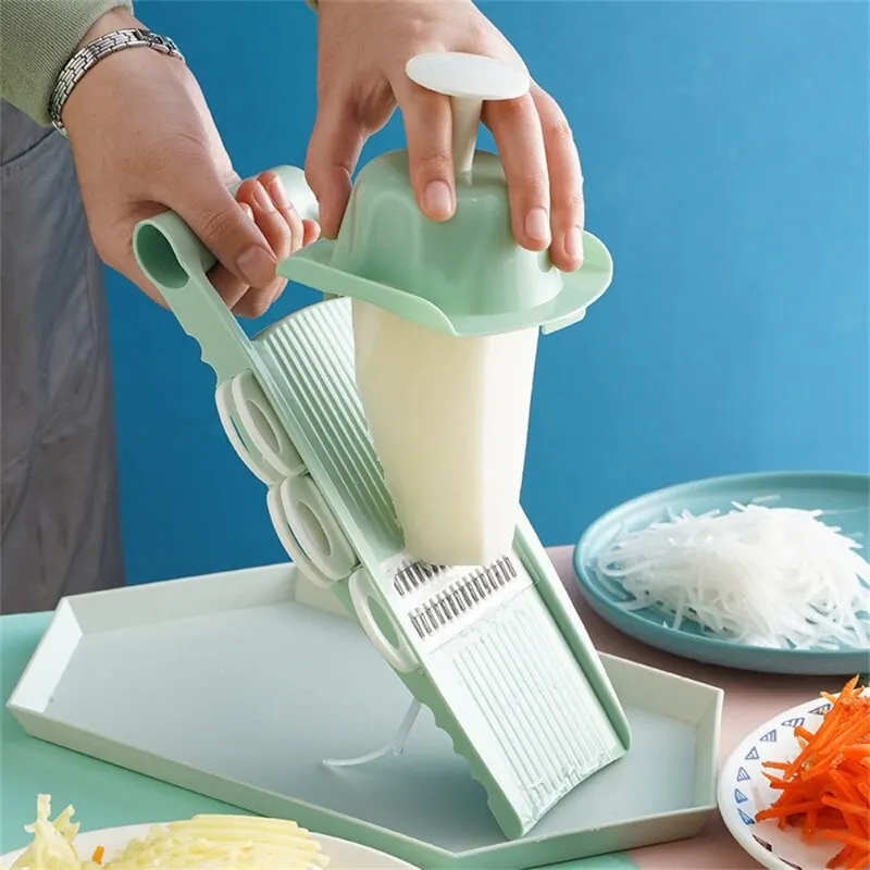 Vegetable Chopper 5 In 1 Potato Shredding Machine Slicing Chopper Home Kitchen Multi Functional Radish Scraper Rough Planer