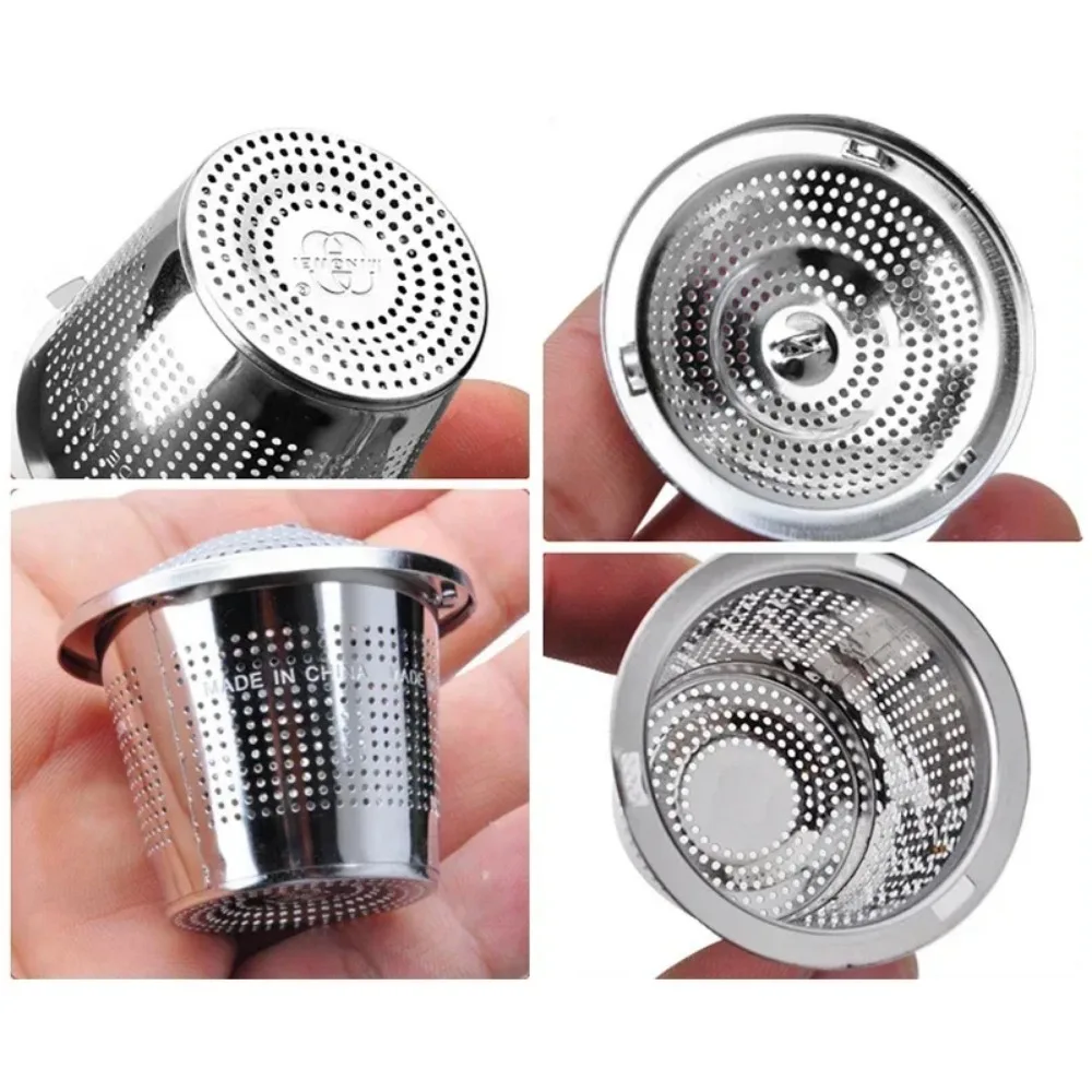 304 Herbal Ball Tea Spice Strainer Durable Silver Reusable Stainless Mesh Teakettle Locking Tea Filter Infuser Spice Kitchen