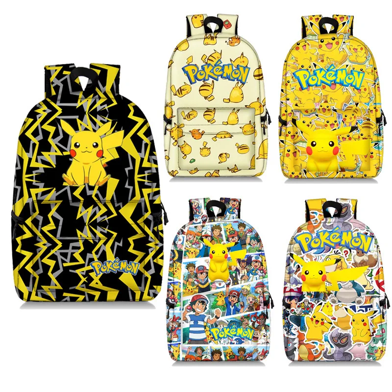 

Pokemon Anime Pikachu Charmander Polyester Printed Backpack Cute Cartoon Student Children's Large Capacity Backpack Holiday Gift