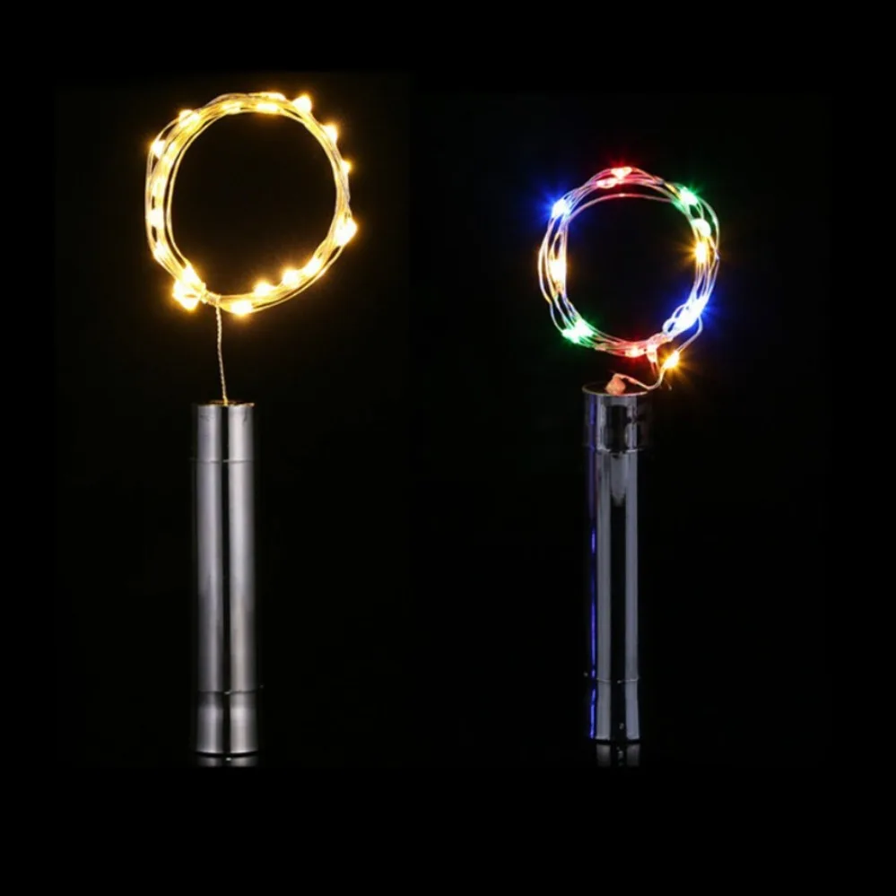 LED 와인 병 코르크 별빛 스트링, 축제 웨딩 크리스마스 장식 파티 장식, 구리 와이어 야간 조명, 3 개, 2 개