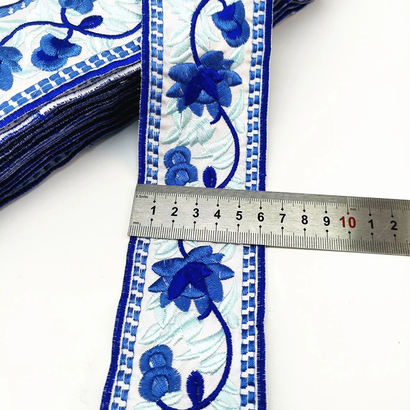 Lace Ribbon Lace Garment Accessories Lace Sewing Supplies Lace Sewing Accessories Lace Accessories 1 Yards Ethnic Embroidered Rose Lace Trim Jacquard Ribbon for Garment Accessories DIY Craft Making Flower Sewing Supplies