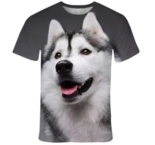 

Новинка 2023, модная футболка с 3D принтом Хаски собачки, мужская и женская Повседневная футболка с коротким рукавом, рубашка с животными, Топ
