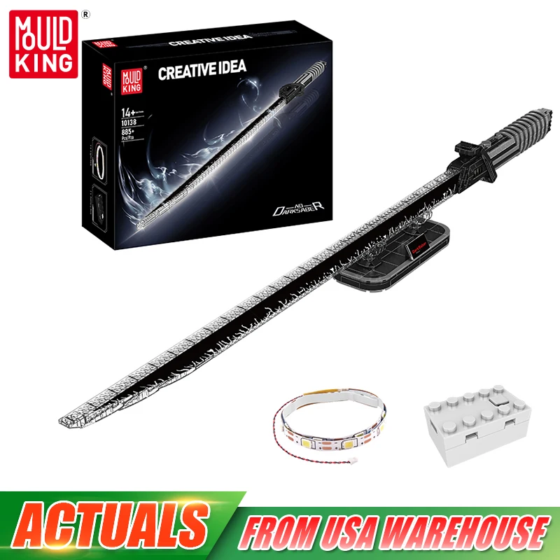 Mould King 10138 Star Plan Toys The Dark Saber Building Block with Led Parts Assembly Cosplay Brick Toys Kids Christmas Gift