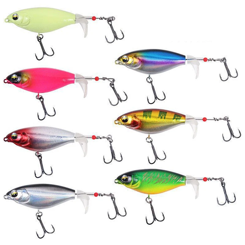 

1Pcs Topwater Popper Fishing Lure Quality Whopper Plopper Wobblers Hard Bait Rotating Soft Tail Fishing Tackle 7.5cm 6.5g