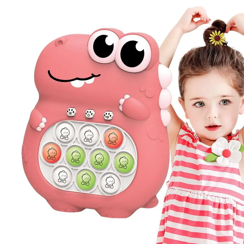 

Fast Push Game Dinosaurs Shape Handheld Game 4 Modes Games Funny Light Up Instant Sound Feedback Fast Push Bubble Game Exercises