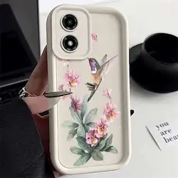 Elegant Birds and Flowers Phone Case with Sky Eye Design - Moto G24 Power (White)