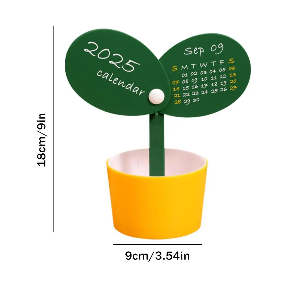 Cute Cartoon Flower Pot Pen Holder Calendar 18cm Creative Fashion Simple Desk Calendar Home Desktop Decoration Pieces