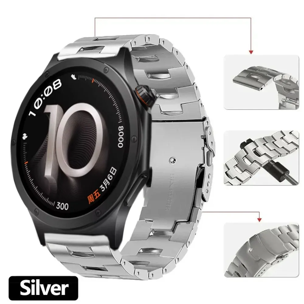 Premium 22mm Titanium Metal Watch Strap - Luxury Replacement Wristband Accessories