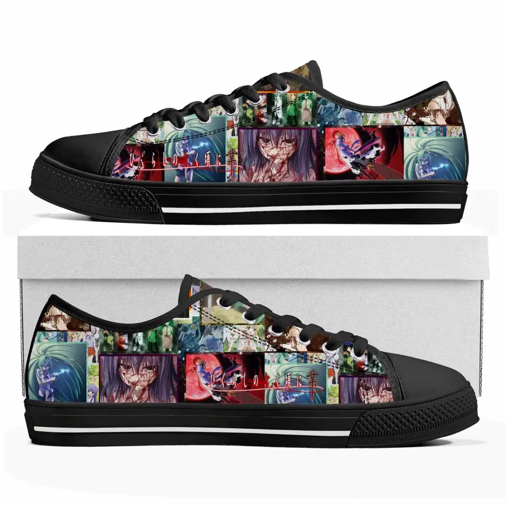 

Higurashi When They Cry Custom Low Top Sneakers Cartoon Game Womens Mens High Quality Shoes Casual Tailor Made Canvas Sneaker