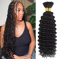 Tressage humain cheveux vague profonde en vrac cheveux humains 100g sans trame cheveux humains paquets Micro humain tressage cheveux pour Boho tresses 1