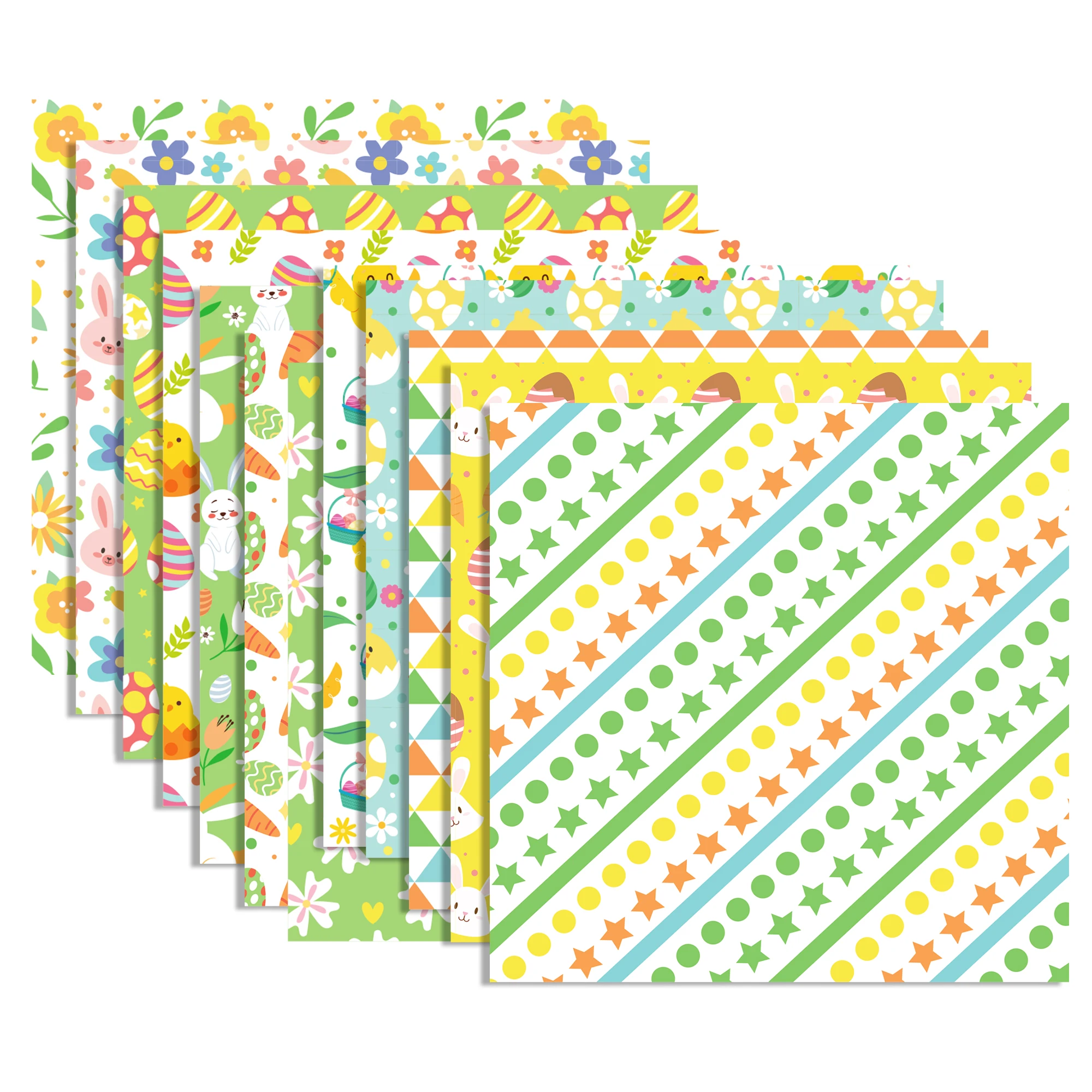 

24pcs/set Cartoon Rabbit Carrot Egg Easter Day Birthday Party DIY Gift Wrapping Papers Students Handbook Material Paper Supplies