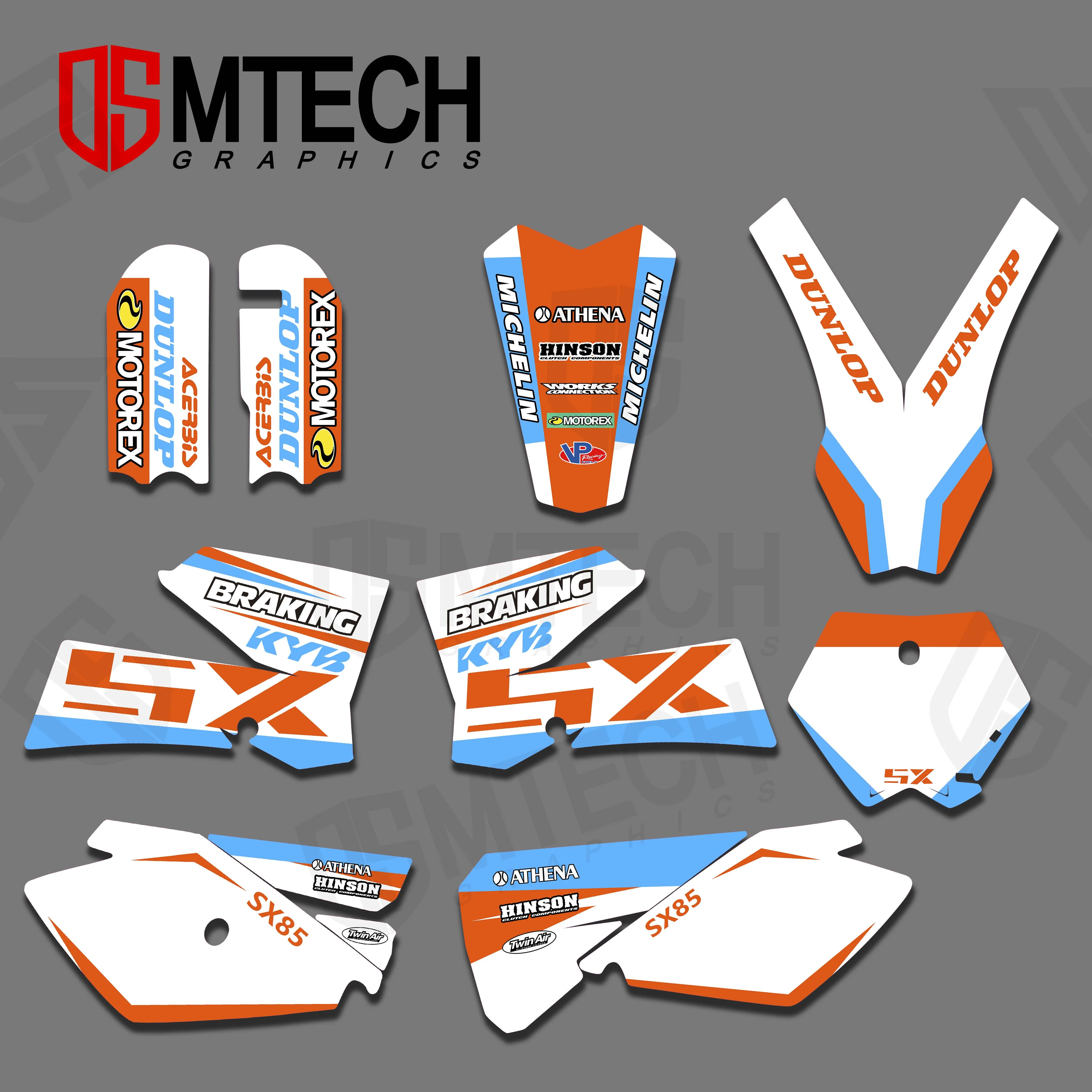 DSMTECH New TEAM GRAPHICS & BACKGROUNDS DECAL STICKER Set For KTM SX 85 SX85 85SX 03 -2007 2008 2009 2010 2011 2012 Personality