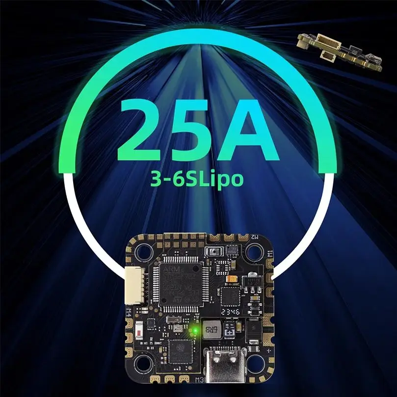 

Контроллер полета 25,5x25,5 мм HGLRC SPECTER 25A AIO MPU6000 F722 25 А 4 в 1 ESC 3-6S LiPo для дрона FPV DIY