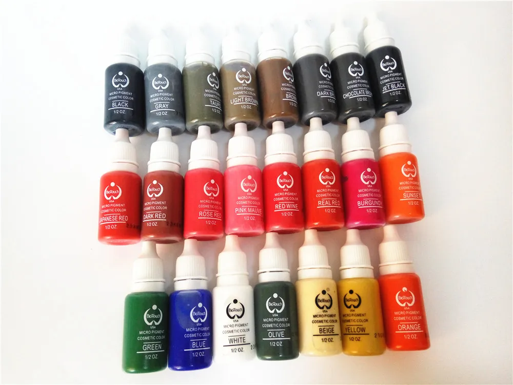 Tattoo ink tattoo ink pigment 23 colors optional tattoo ink permanent makeup eyebrow ink lips eye line tattoo microblading pigment for body beauty art