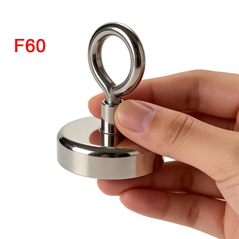 Heavy-Duty Fishing Magnet with Countersunk Ring for Versatile Recovery in Water and Land Environments