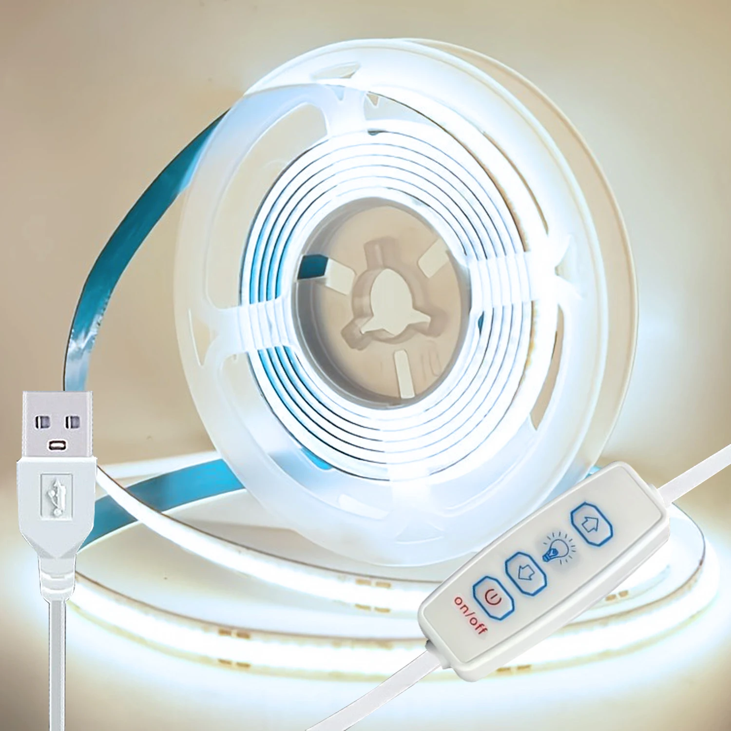 5V USB COB Led Strip Lights with 3key Dimmer Flexible thumbnail 2