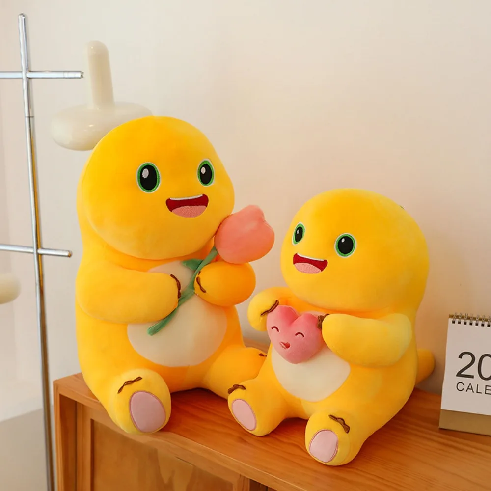 

Milk Dragon Nailong Dragon Plush Toys Soft With Heart And Flower Nailong Milk Dragon Stuffed Toy Plush Yellow