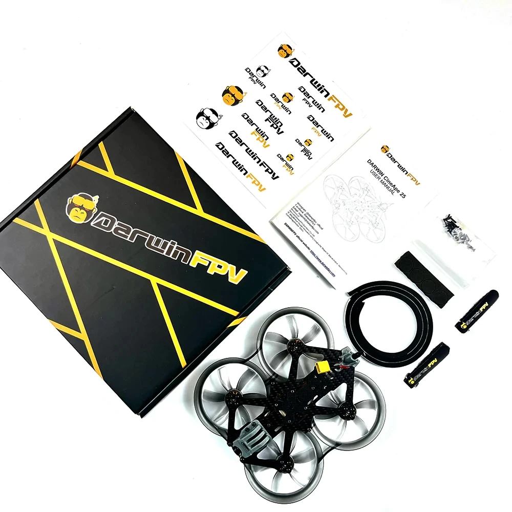 

DarwinFPV CineApe 25 Cinematic Whoop FPV Drone True -X 600mW Analog VTX / CADDX ANT Camera / F411 3-4S FC 30A ESC