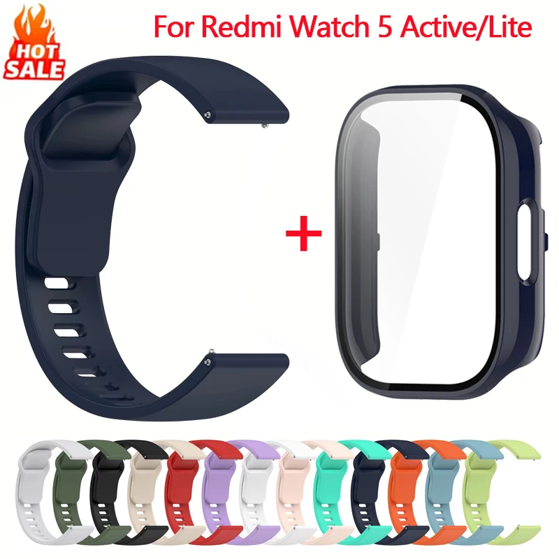 Silicone Strap+Case for Xiaomi Redmi Watch 5 Active band smartwatch...