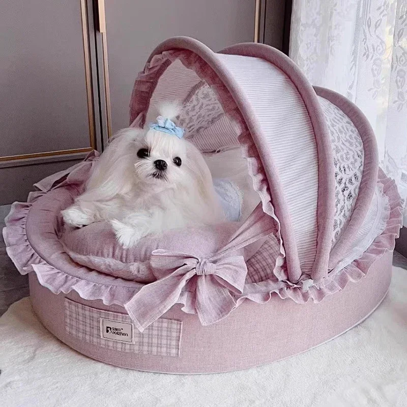 Indoor Dog Kennel Soft Playpen Booth Dogs Villa Luxury Small Dogs Cradle Beds Sleeping Teddy Large Doghouse Cat Pets Supplies