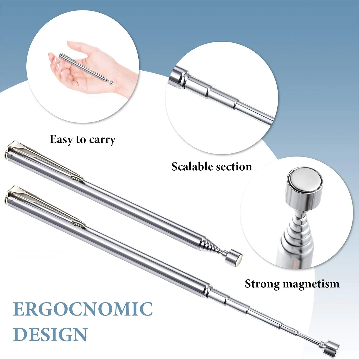 Flexible Magnetic Pickup Tool Telescoping MagneticPick-Up Tool Spring Bendable Extension Pick up Magnetic Extension Tools