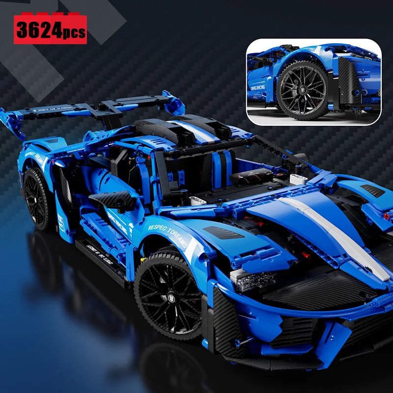 

2022 New 1:8 Technical Super Sports Car Building Blocks Model City MOC Racing Vehicle Bricks Assembling Toys for Boys Gift Set