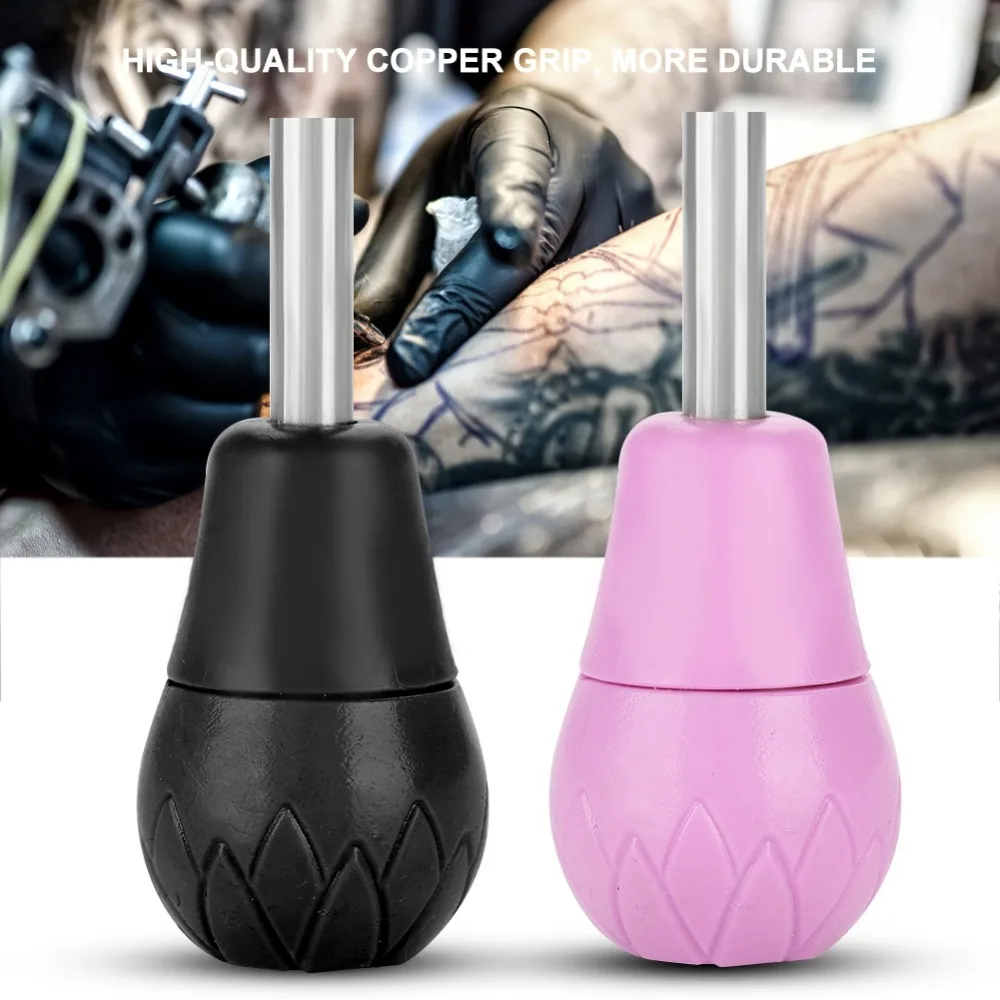 2Colors 35mm Silicone Tattoo Handle Grip Anti-Slip Copper Tattoo Grips Professional Tattoo Machine Gun Accessories Supplies Grip