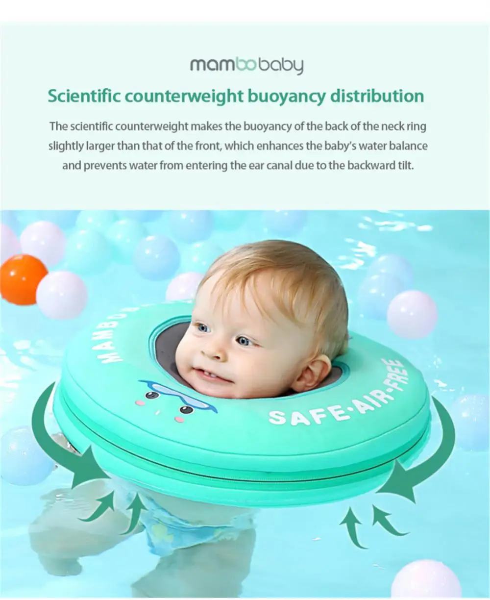 Non-Inflatable Baby Swimming Float Neck Ring With Safety Collar | Pool Toy For Infant 