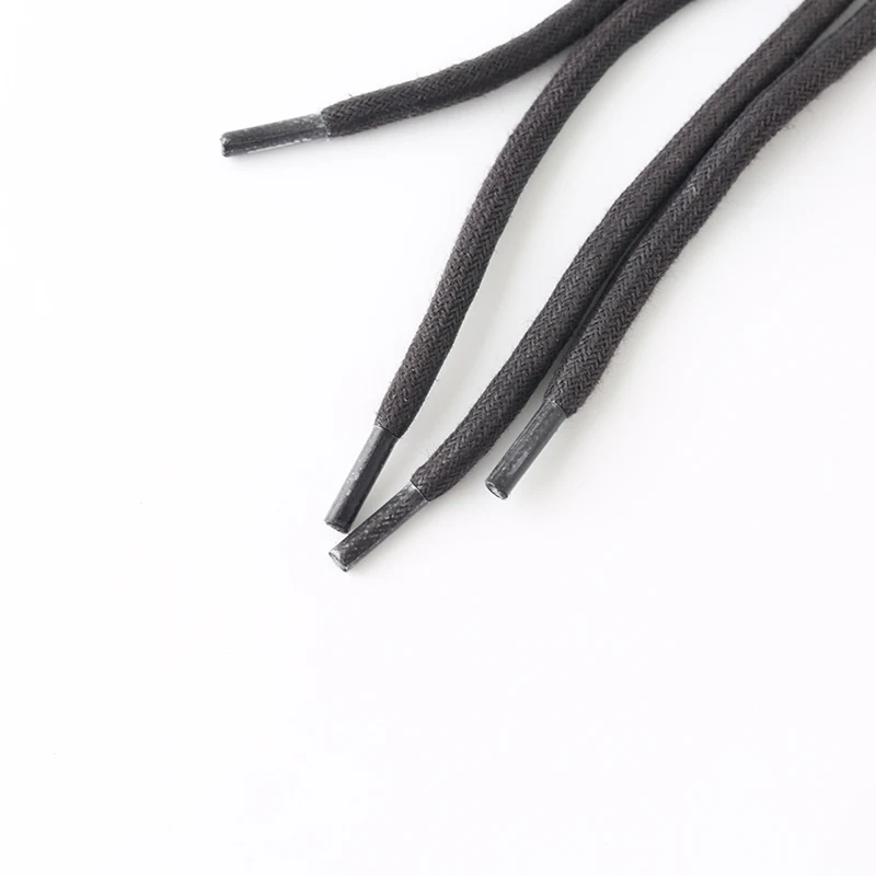 HIBERNI Runde Baumwoll-Schnürsenkel mit Dunkelbraunen Verdickten Schuhbändern 6mm Durchmesser 100/120/140cm Schnürsenkel für Schuhe – Detail 8