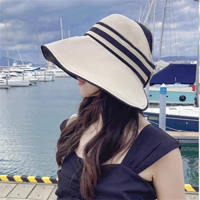 Elegant Summer Outdoor Sun Hats For Women Adjustable Wide Brim Uv  Protection Beach Hat Breathable Foldable Panama Cap Ladies - AliExpress