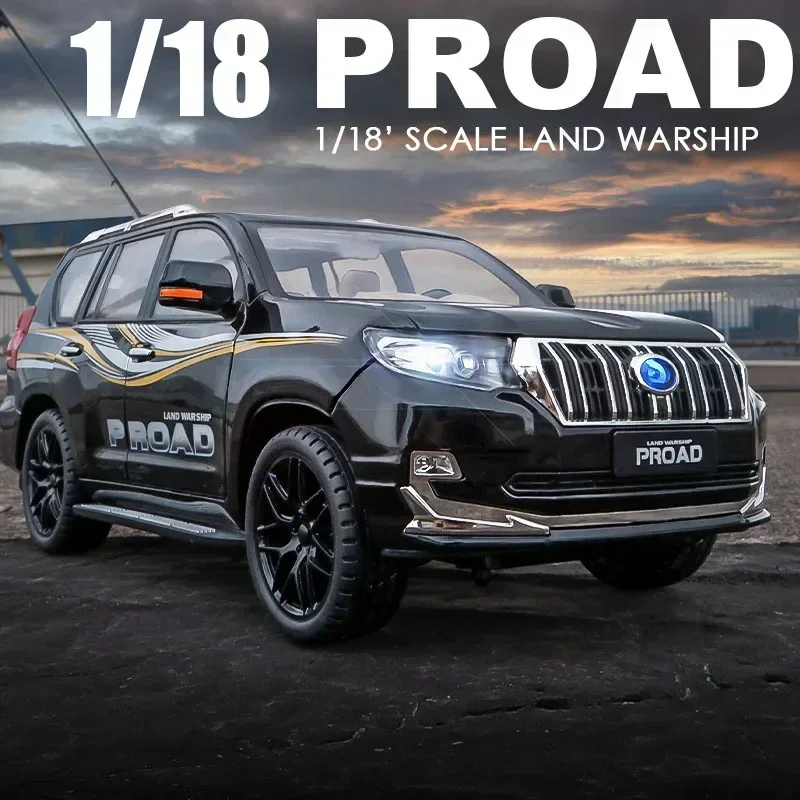 

Модель автомобиля TOYOTA Land Cruiser Prado SUV в масштабе 1:18, литая Игрушечная модель автомобиля, имитация звука, модель автомобиля, игрушки для детей, подарок для детей