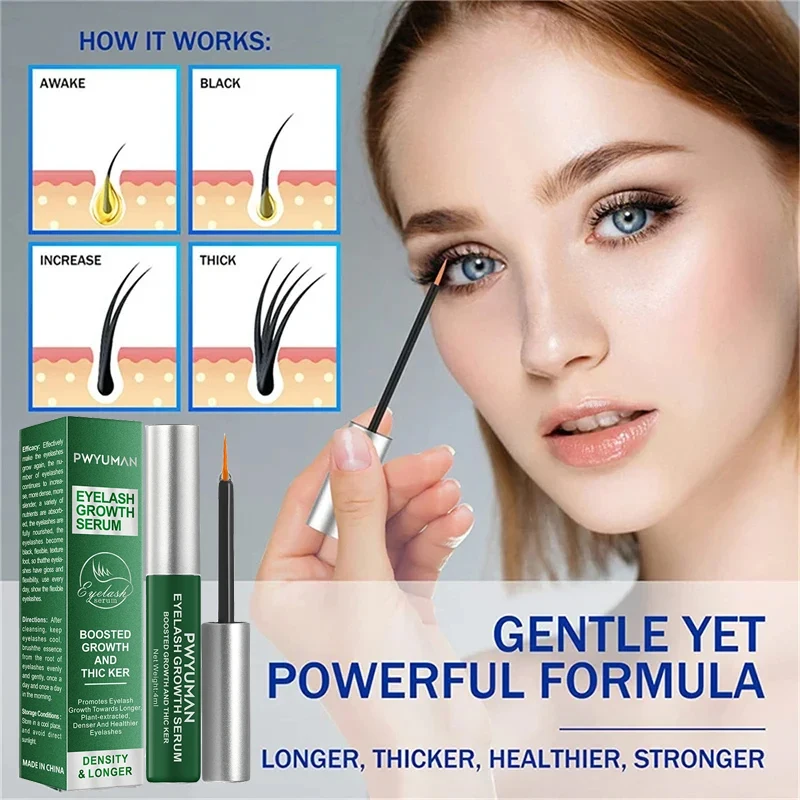 Eyelash Growth Serum, Fast 7 Day Natural Eyelash Eyebrow Enhancer, Longer Fuller Thicker Lashes Treatment, Eye Care Makeup