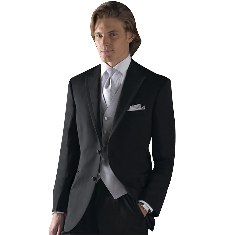 

Men's Blazer Peak Lapel Two Buttons for Dinner Groom Party Coat