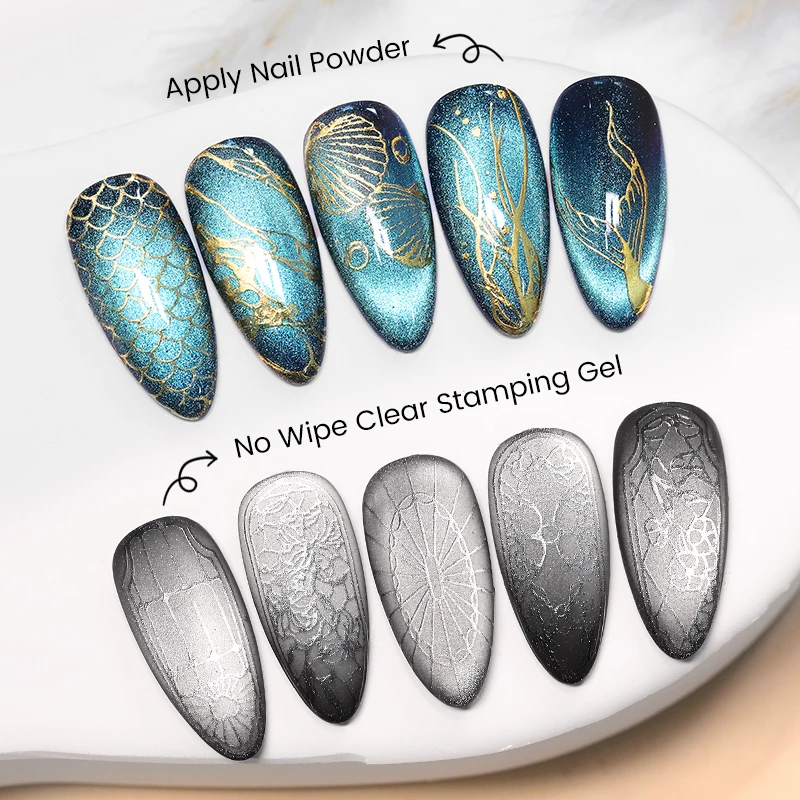 BORN PRETTY 5ml Magician Stamping Top Coat  No Wipe Clear Stamping Gel For Apply Nail Powder Transparent DIY Manicure Print Tool 4