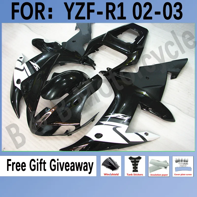 

New Motorcycle Full injection mold fairings kits for YAMAHA YZF R1 2002 2003 R1 02 03 bodywork ABS fairing parts set black white