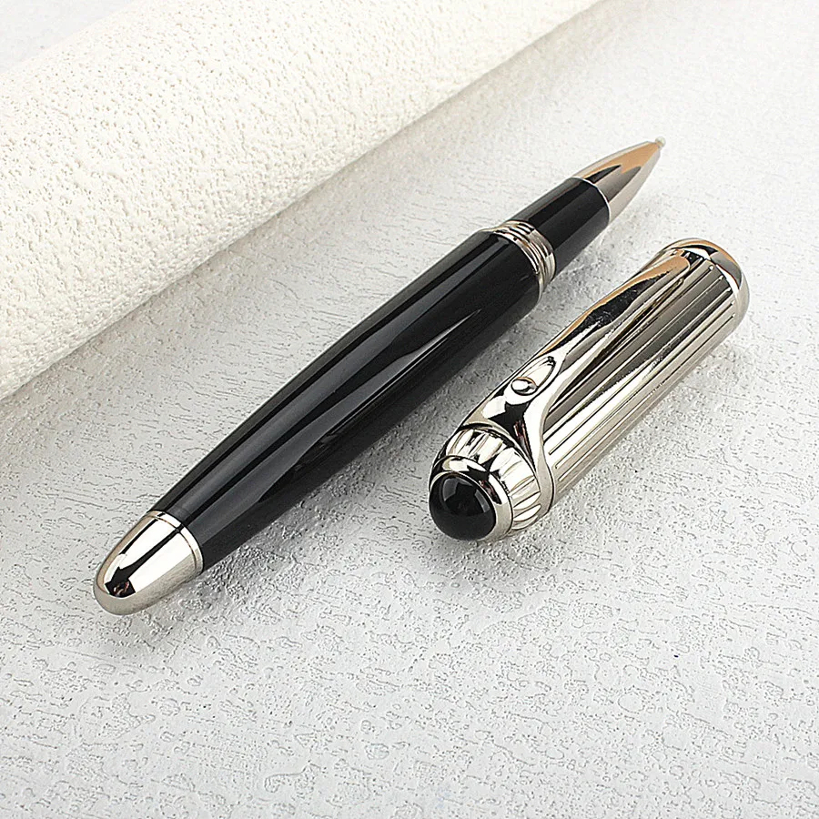 Silver And Black Rollerball Ink Pen Set For Office Writing_voghion.com
