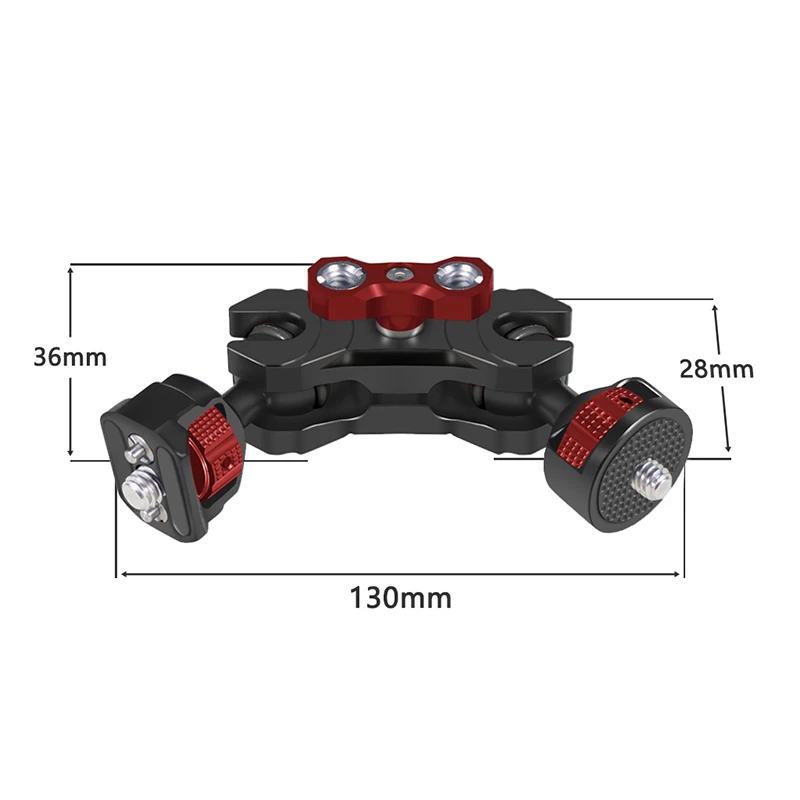 Magic Arm 360-Grad-Drehung Dual Ball Head Cilp Arri Pin 1/4 3/8 M5 Griffschraubenadapter für Sony A7C Fuji XT4 Kamerakäfigverlängerung – Detail 28