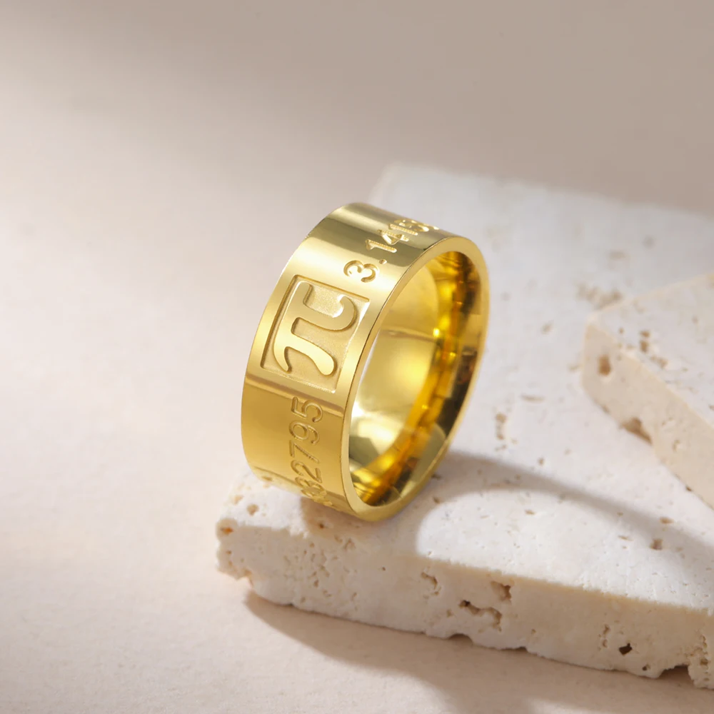 Dawapara Pi-Symbol-Ring, griechischer Buchstabe Pi, Edelstahl, Ehering, mathematischer Schmuck, Mathe-Liebhaber, Geburtstagsgeschenke – Detail 10