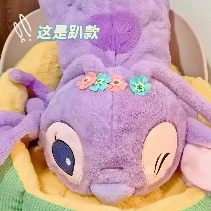56/80Cm Disney Lilo And Stitch Purple Angel Peluche Kawaii Pixar Anime Plushie Pillow Dolls Soft Farcito Regalo Per I Bambini