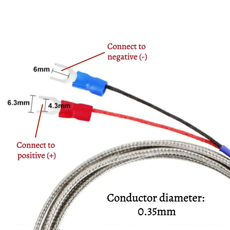 4mm 5mm 6mm K형 표면 장착 패치형 열전대 열판 표면 온도 센서 1/2/3/4/5m 케이블