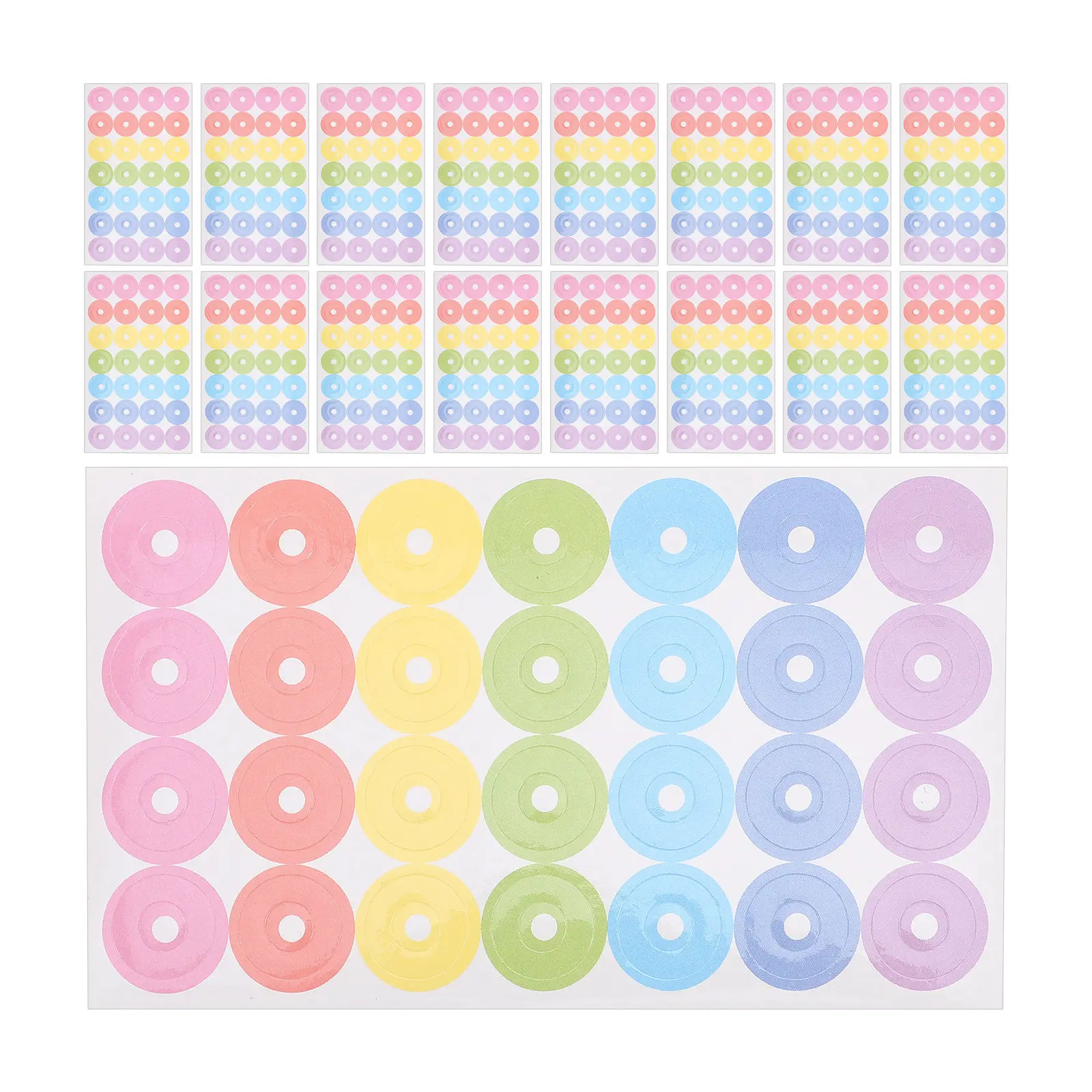 20장 바인더 구멍 보강 스티커 얇은 종이 페이지용 자체 접착식 구멍 보호기 학교 사무실 학습 공예용