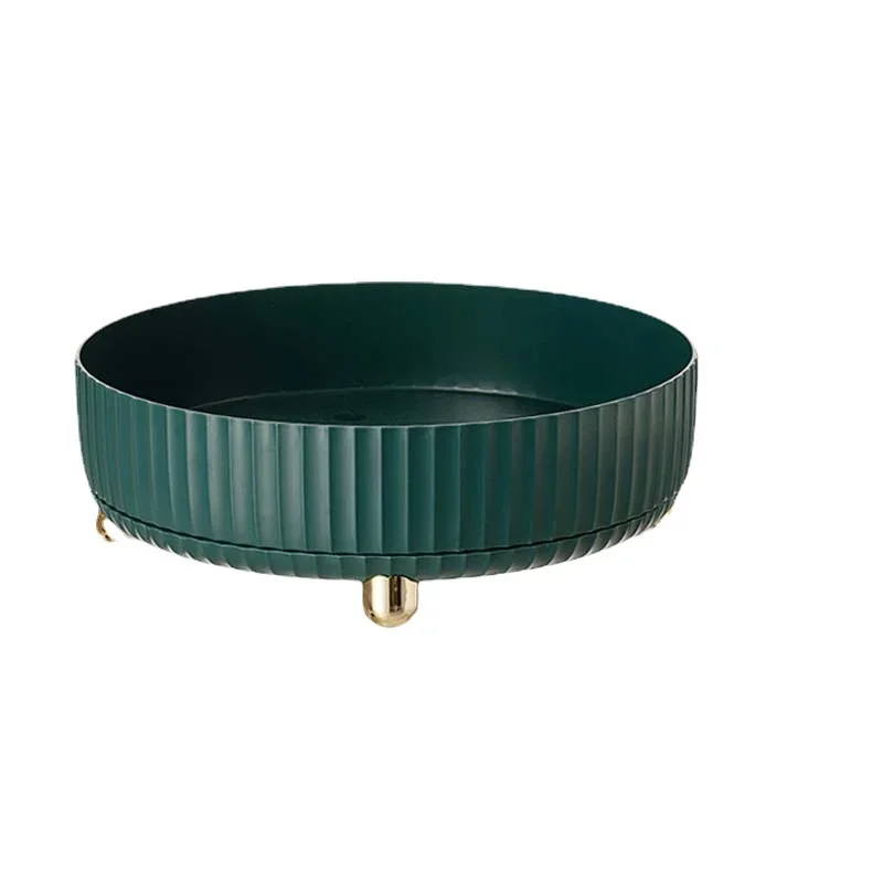 Cosmetics storage box rotating table top skin care storage basket finishing box household light luxury tray storage box storage tray rotating storage organizer