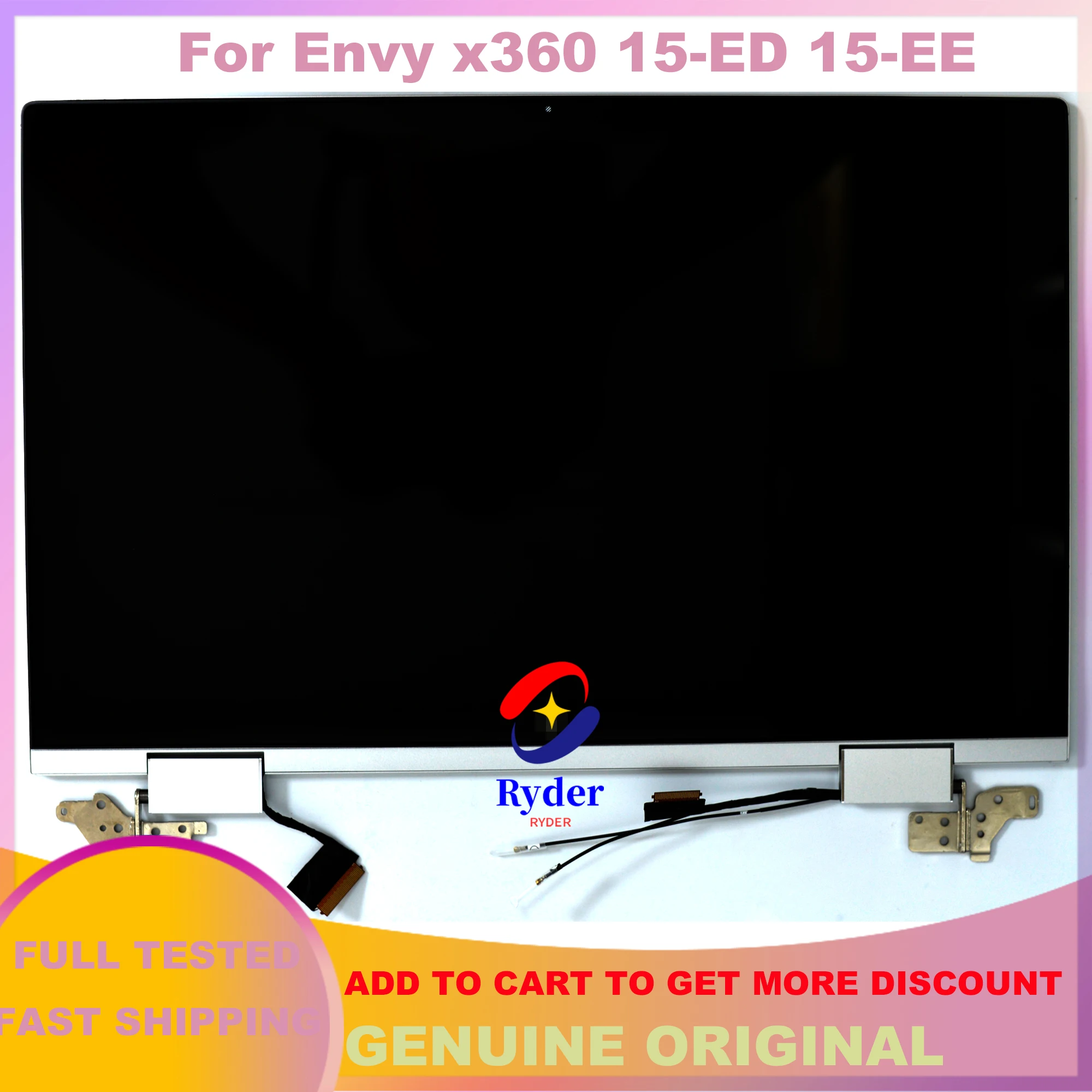 

ЖК-сенсорный экран 15,6 дюйма для HP Envy X360 15-ED1502TX 15M-ED0013DX 15-ed0021tx 15-ee0158ng 15-ed0047nr, дигитайзер, полная сборка