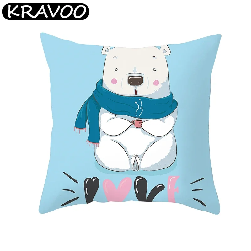 

Cute Cartoon Animal Pillow Case Home Sofa Bed Decor Polyester Cushion Cover Decorative Pillowcase 45x45cm Funda Cojin Cojines