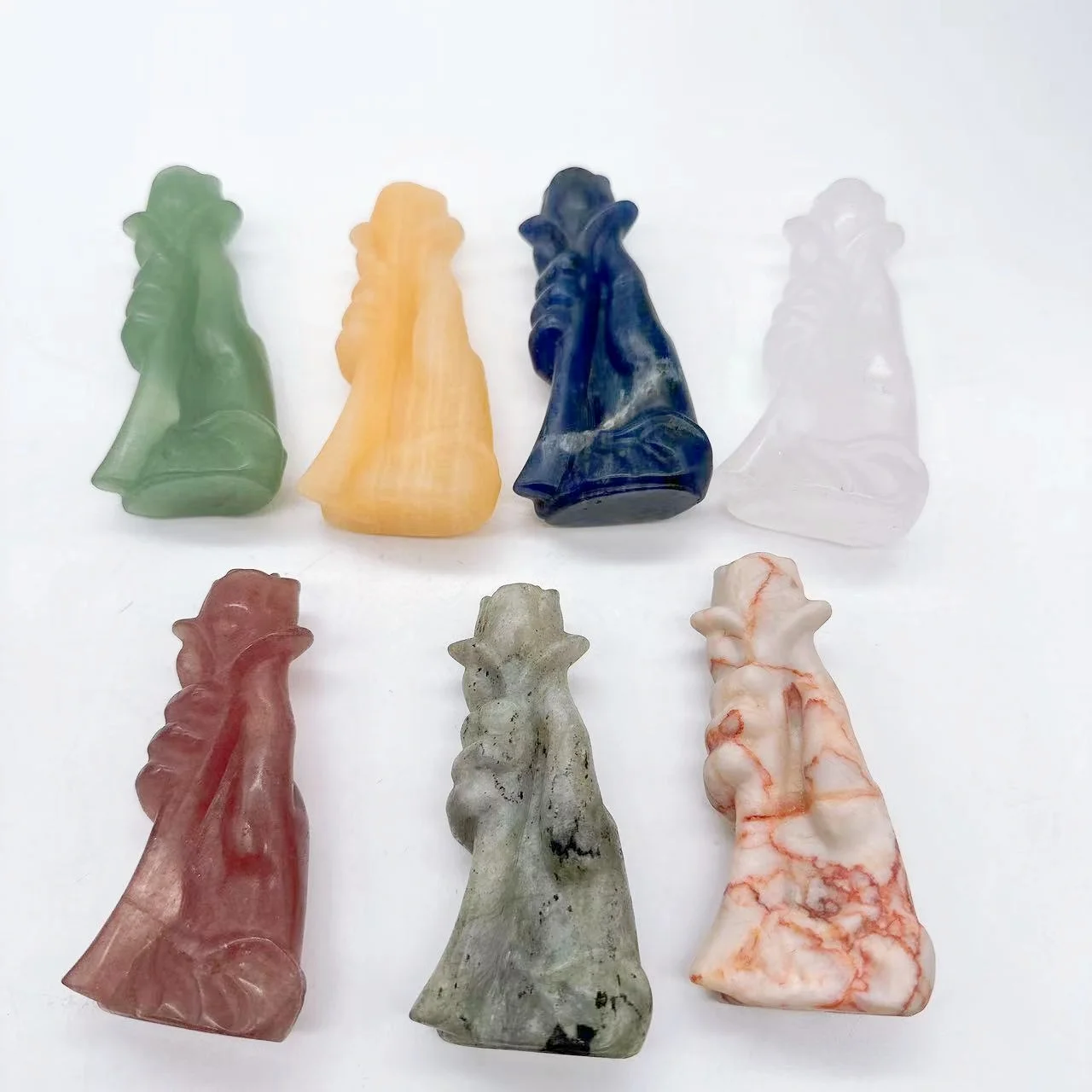 

Natural Crystal Hand- Held Flower Carving Exquisite Crafts White Crystal Carving Healing Power Valentine's Day Decorations