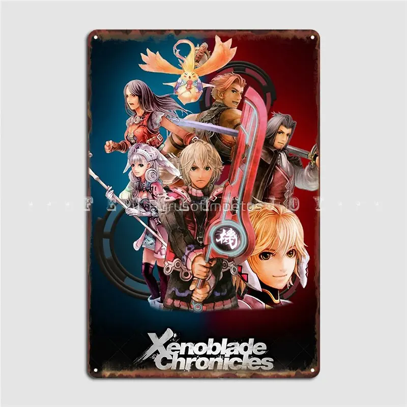 Xenoblade Chairs Main Cast Metal Sign Cinema Kitchen Club Bar Custom Wall Decor Tin Sign Poster