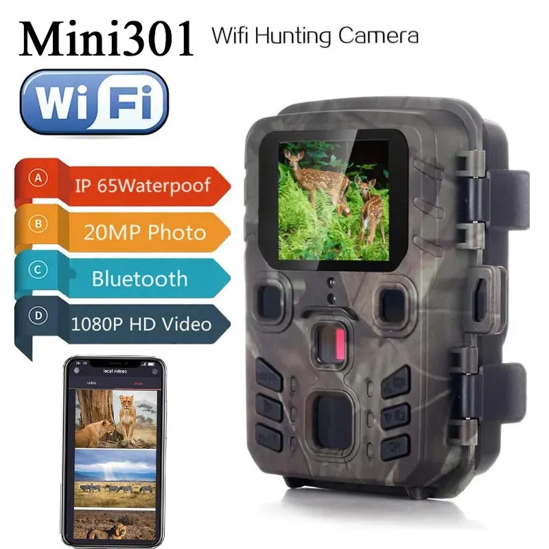 Mini cámara de sendero, cámara de juego de 24 MP 1080P con visión nocturna  infrarroja de bajo brillo activado por movimiento, cámara de caza