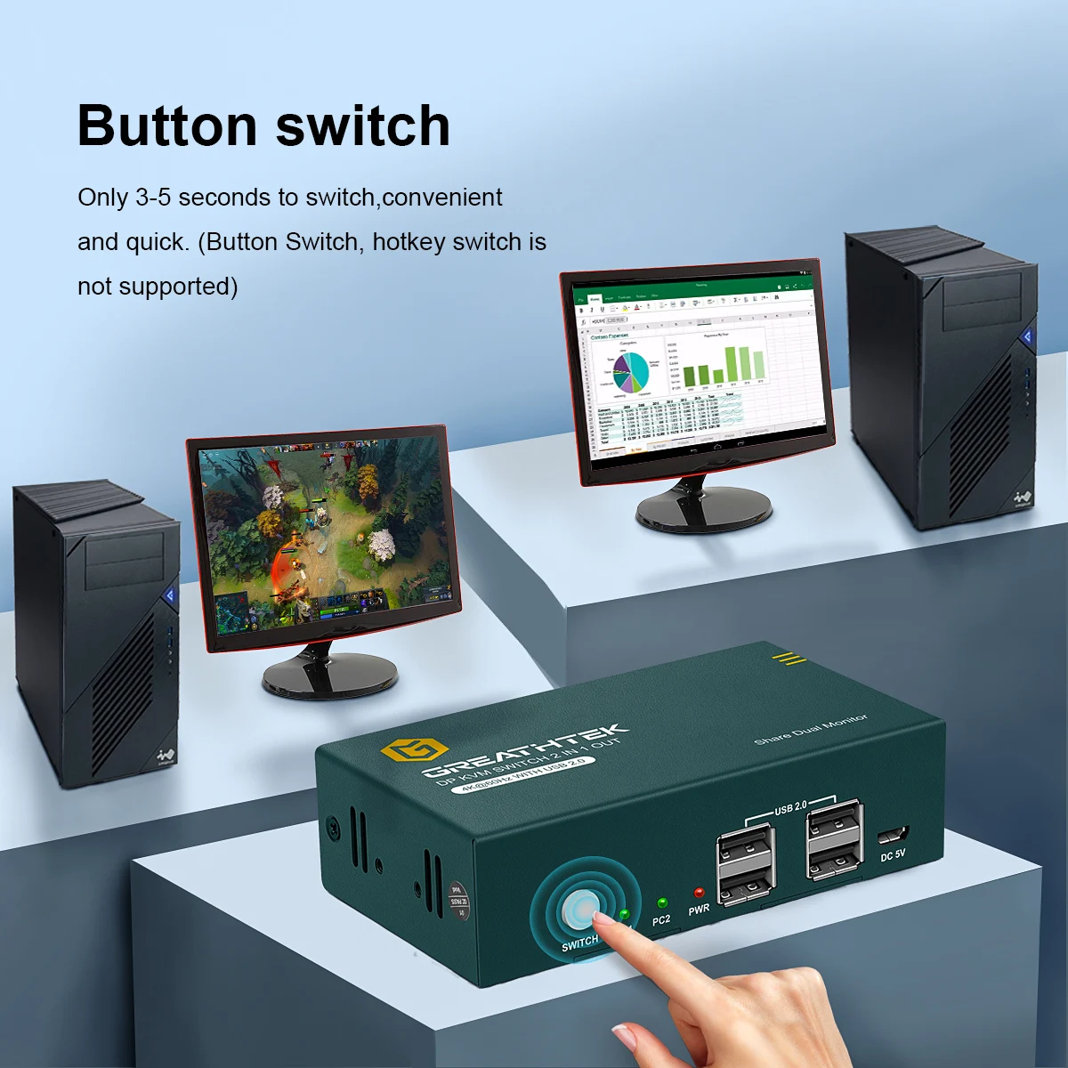 Usb Hdmi dp Dvi Vag Kvm Switch Switcher para Windows10 pc 16 em Fora Teclado Mouse Impressora de Compartilhamento Dispositivo Interruptor Usb - Imagem 5