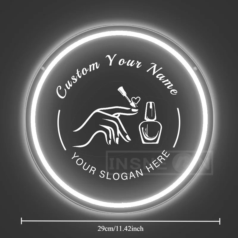 Personalized Pink LED Neon Sign with USB and Switch Control for Nail Salon and Home Décor
