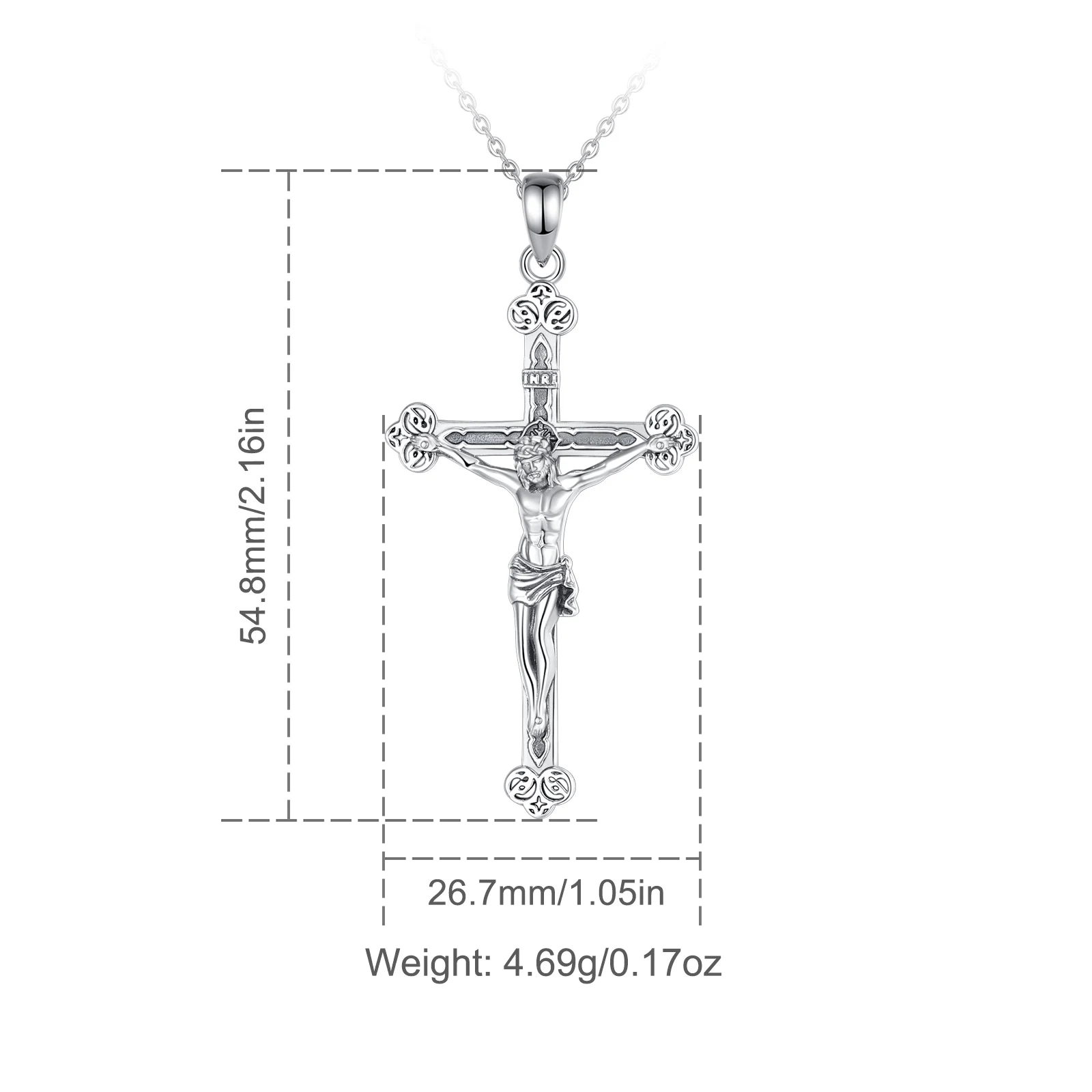 Eternal Savior Silver Crucifix Necklace - Image 2